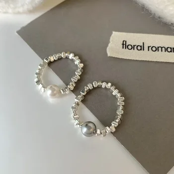 Moteriškas žiedas Elegantiškas ir madingas minimalistinio stiliaus reguliuojamas kreko perlas Jewely moterims