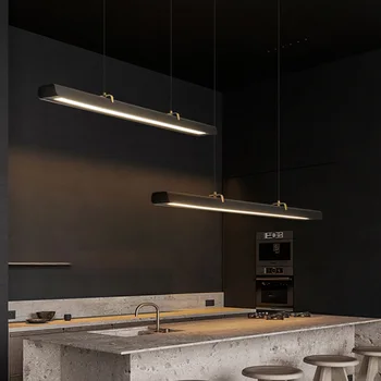 Naujo stiliaus valgomasis LED pakabinami žibintai Virtuvės baro lempa Ruda juodo metalo laidas Reguliuojamas keičiamas pritemdomas dropshippingas