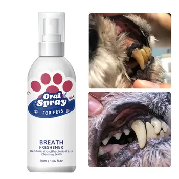 Pet Breath Freshener Natural Oral Spray Smell Removal Portable 30ml Breath Spray Oral Care for PupyWays Dogs Kittens Cats Remove