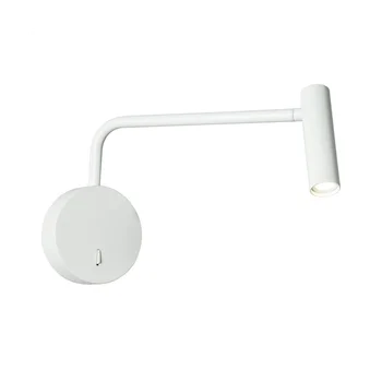 Viešbučio kambario skaitymo lempa su jungikliu miegamajame Atviras naktinis šviestuvas Skaitymo sieninis šviestuvas Prožektorius (balta)