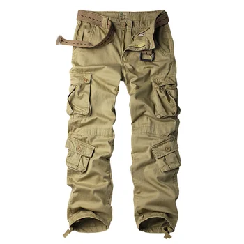 Vyrai Kamufliažinės krovininės kelnės Lauko karinės kelnės Big Pocket Casual Loose Army Style for Man