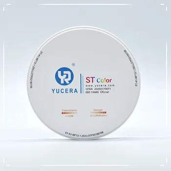 Yucera ST Color 1100Mpa Pre-shad Zirconia Block Super Permatomumas CADCAM Cirkonio diskas 95mm
